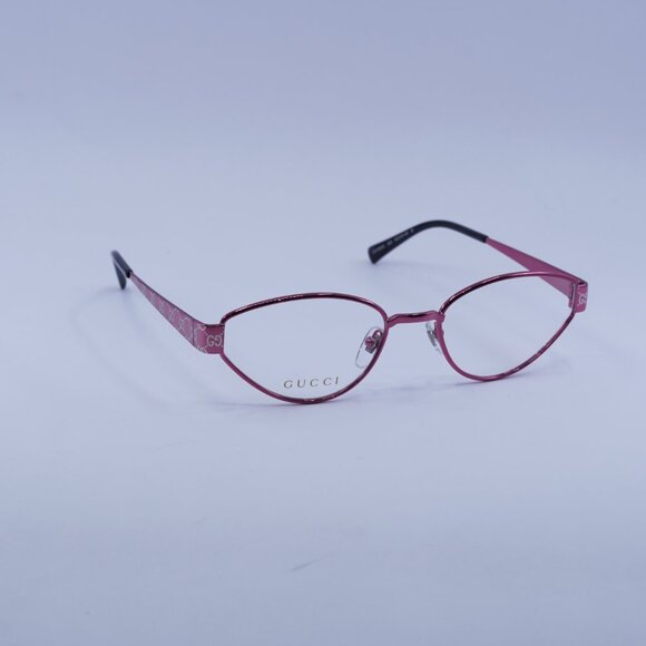 Gucci GG1853O 003 Eyeglasses Fuchsia with GG Pattern 54mm Cat Eye Frame - Picture 3 of 9